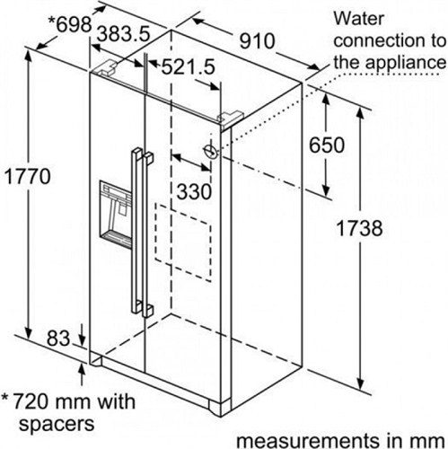 bản vẽ Tủ lạnh Bosch KAD90VB20